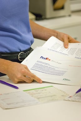 Photo depicting mailing options. FedEx, UPS, USPS, etc.